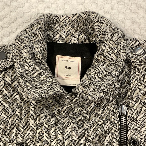 Small Wool Moto Herringbone Jacket by GAP - Picture 5 of 10
